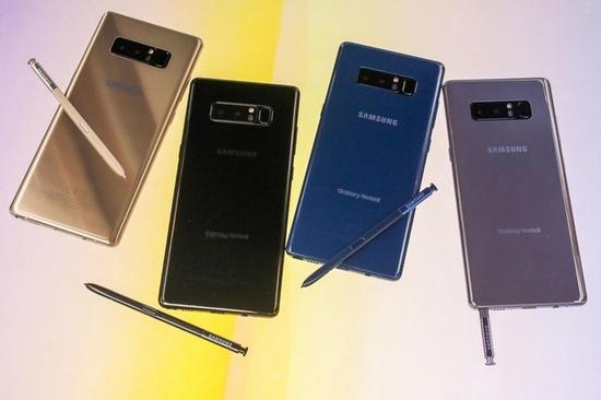 三星Note 8有四种颜色（图片引自CNET）