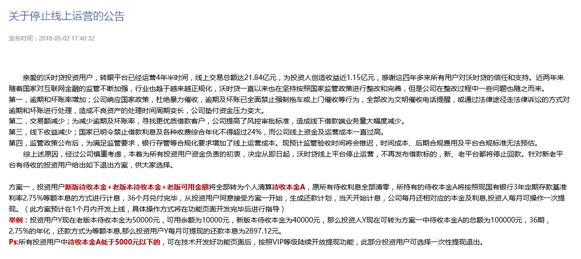 监管验收时间再现疑团 沃时贷停止线上运营_金融_电商之家