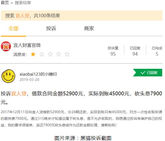 宜人贷被指仍“顶风”收取砍头息_金融_电商之家
