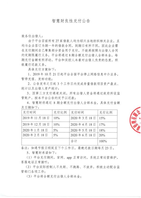 P2P平台智慧财宣布退出：承诺不跑路 分8期兑付本金_金融_电商之家