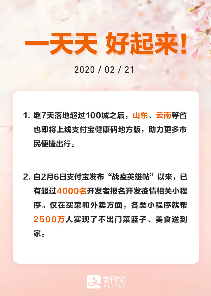 支付宝：健康码即将上线山东、云南等省_金融_电商之家