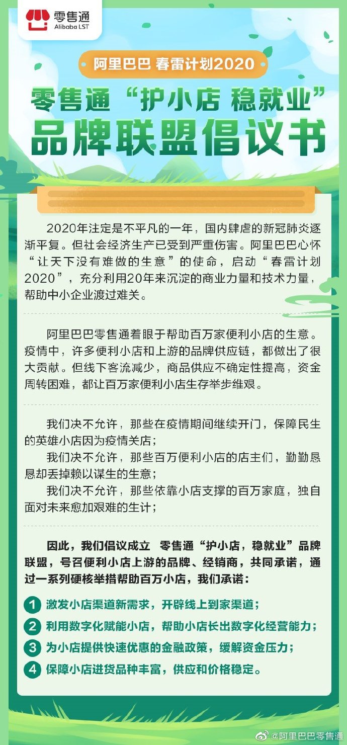 阿里零售通发起“护小店 稳就业”品牌联盟倡议_B2B_电商之家