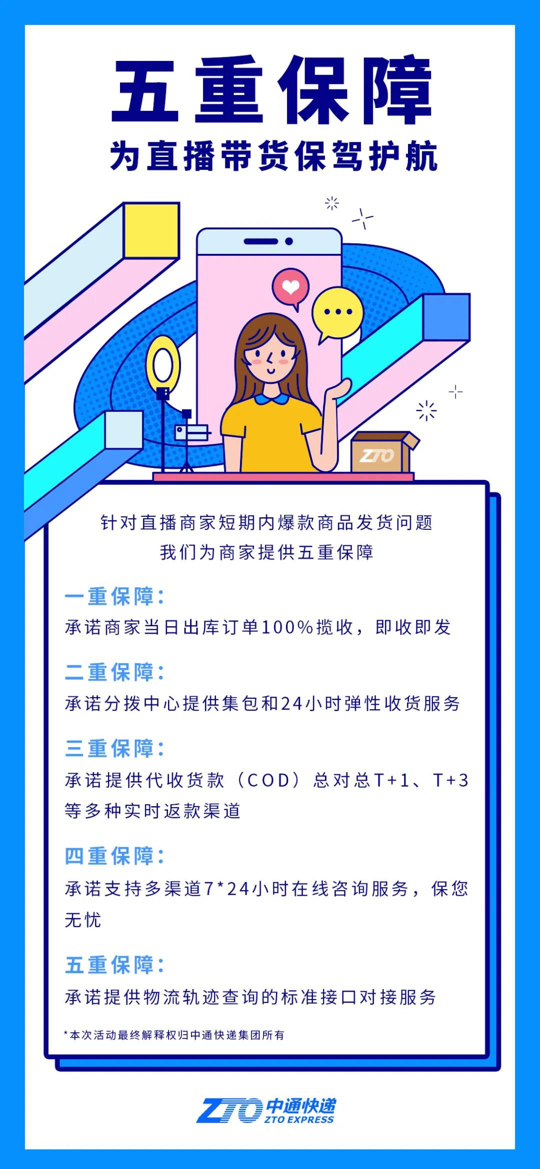 中通快递推出直播带货五重服务保障 当日出库订单100%揽收_物流_电商之家