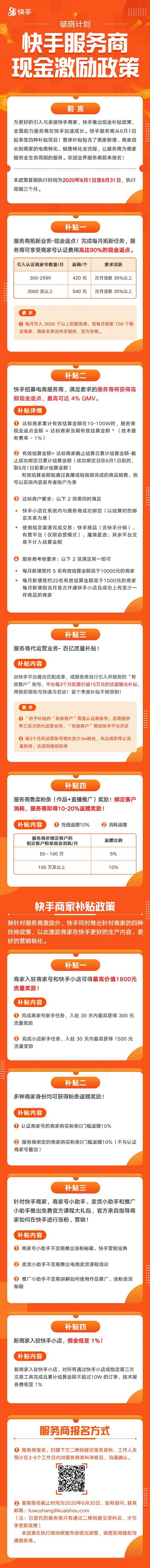 快手发布现金补贴“破晓计划” 八项政策鼎力扶持服务商及商家_行业观察_电商之家