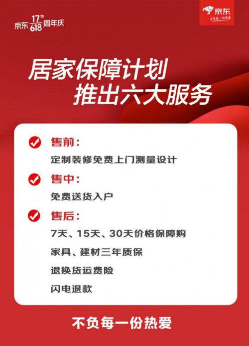 购家具、建材可享30天价保！京东居家保障计划 “六大服务”618期间重磅上线_行业观察_电商之家