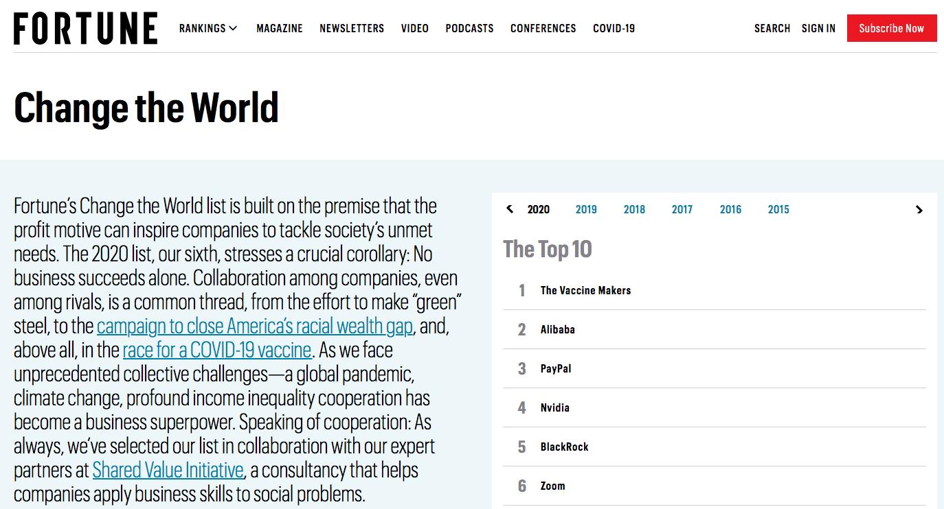 《财富》公布“改变世界”榜单：阿里巴巴位列第二_零售_电商之家