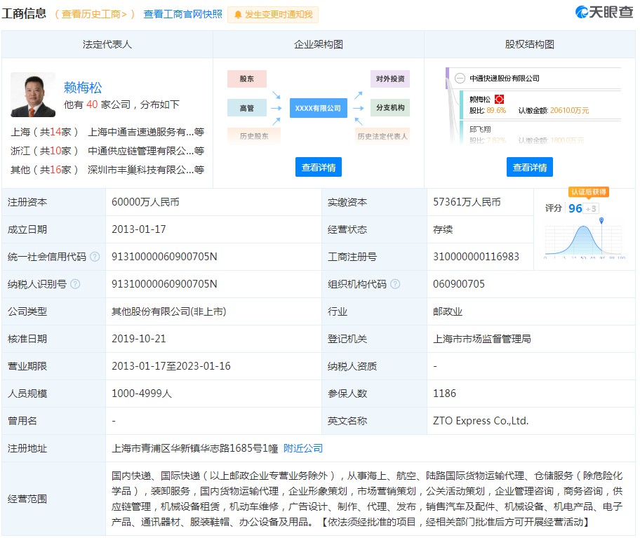 中通快递新增被执行人信息 执行标的为18757元_物流_电商之家