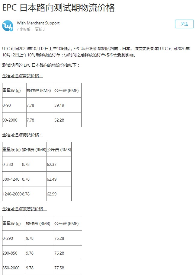 Wish公告：EPC项目将新增测试路向日本_跨境电商_电商之家