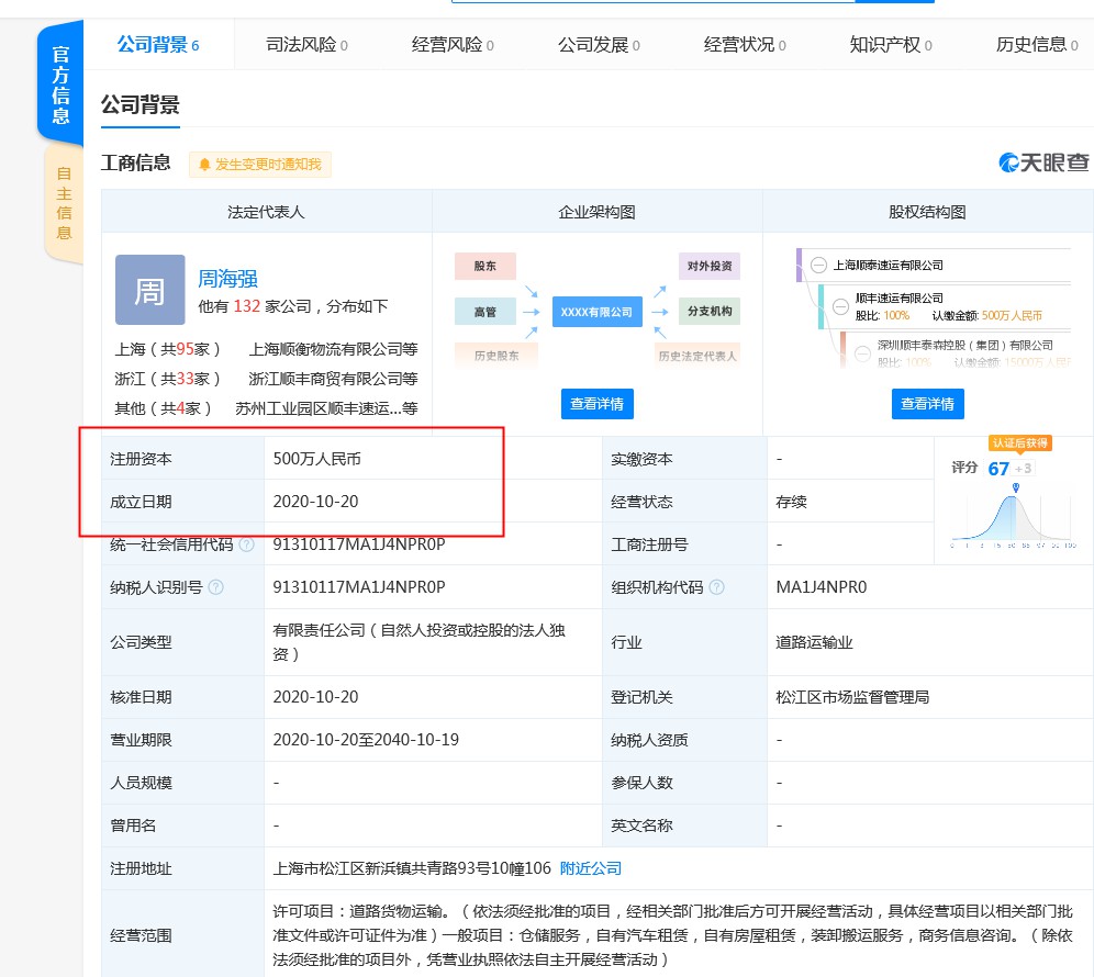 顺丰速运注资500万成立上海顺泰速运有限公司_物流_电商之家