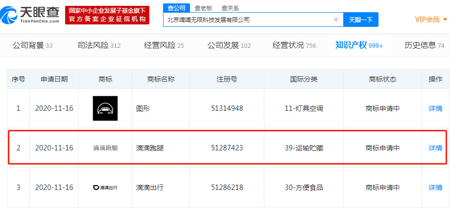 滴滴关联公司申请注册“滴滴跑腿”商标 国际分类为运输贮藏_O2O_电商之家