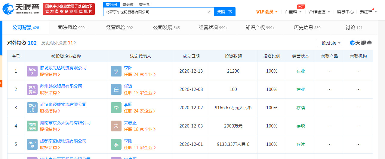 京东对外投资新增1家物流公司_物流_电商之家