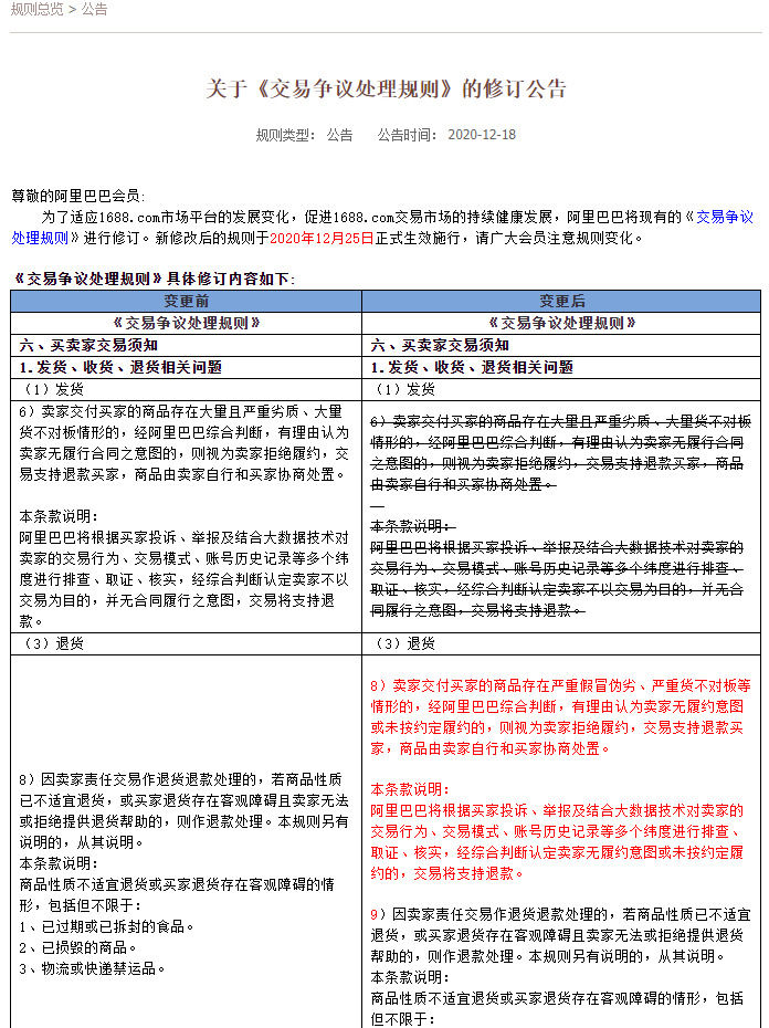 阿里巴巴1688修订交易争议处理规则_B2B_电商之家