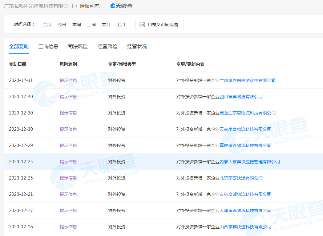 京喜快递面世后 15天内成立10家京喜快递关联公司_物流_电商之家