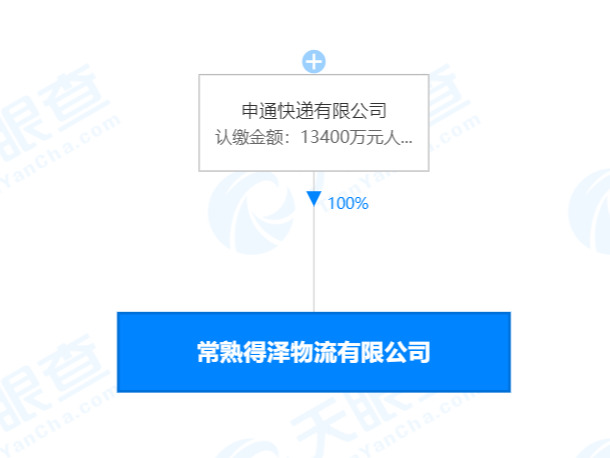 申通快递在江苏常熟成立物流公司 注册资本1.34亿元_物流_电商之家